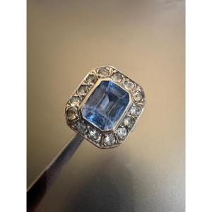 Art Deco: Ring Made Of 800/1000 Silver With Gemstones.
