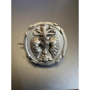 XIX Siècle: Broche patriotique française en argent 800/1000 eme.