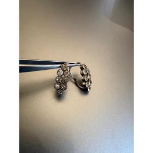 XIX Siècle : Paire de boucles d'oreilles en argent 800/1000eme ( sanglier ).