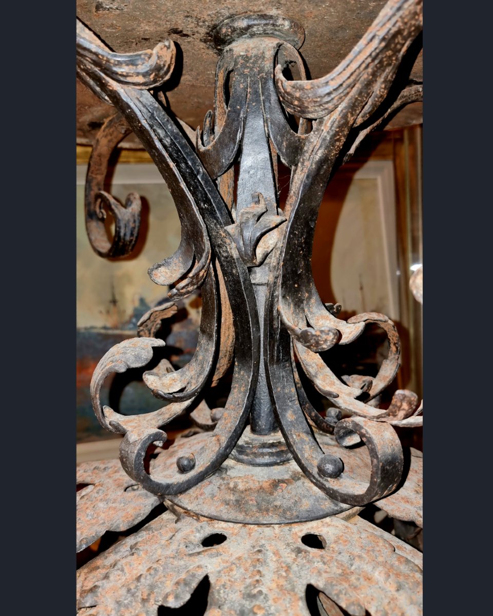 Jardinière ancienne en fer forgé  - début XXe siècle-photo-4