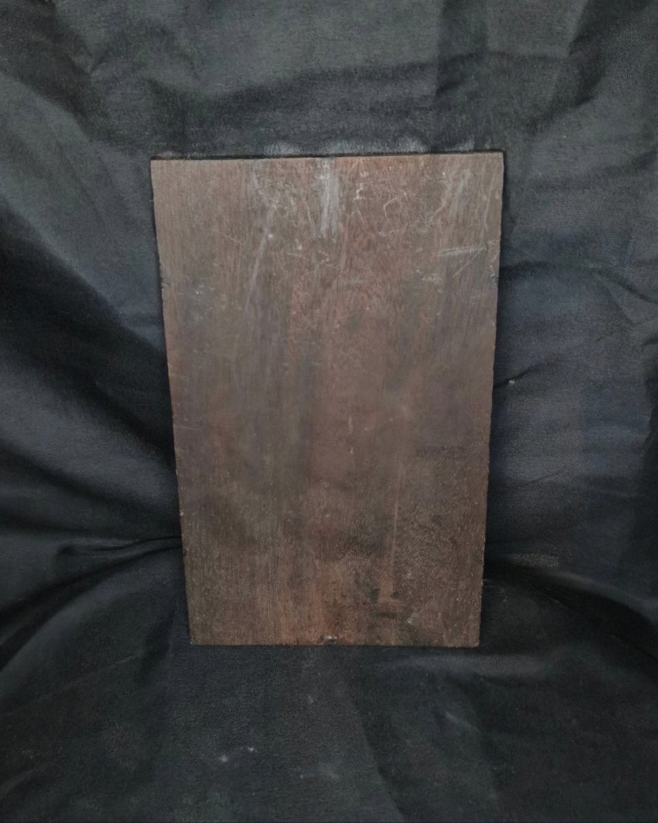 Tableau Italien XIXe - Portrait de femme au foulard rouge-photo-3