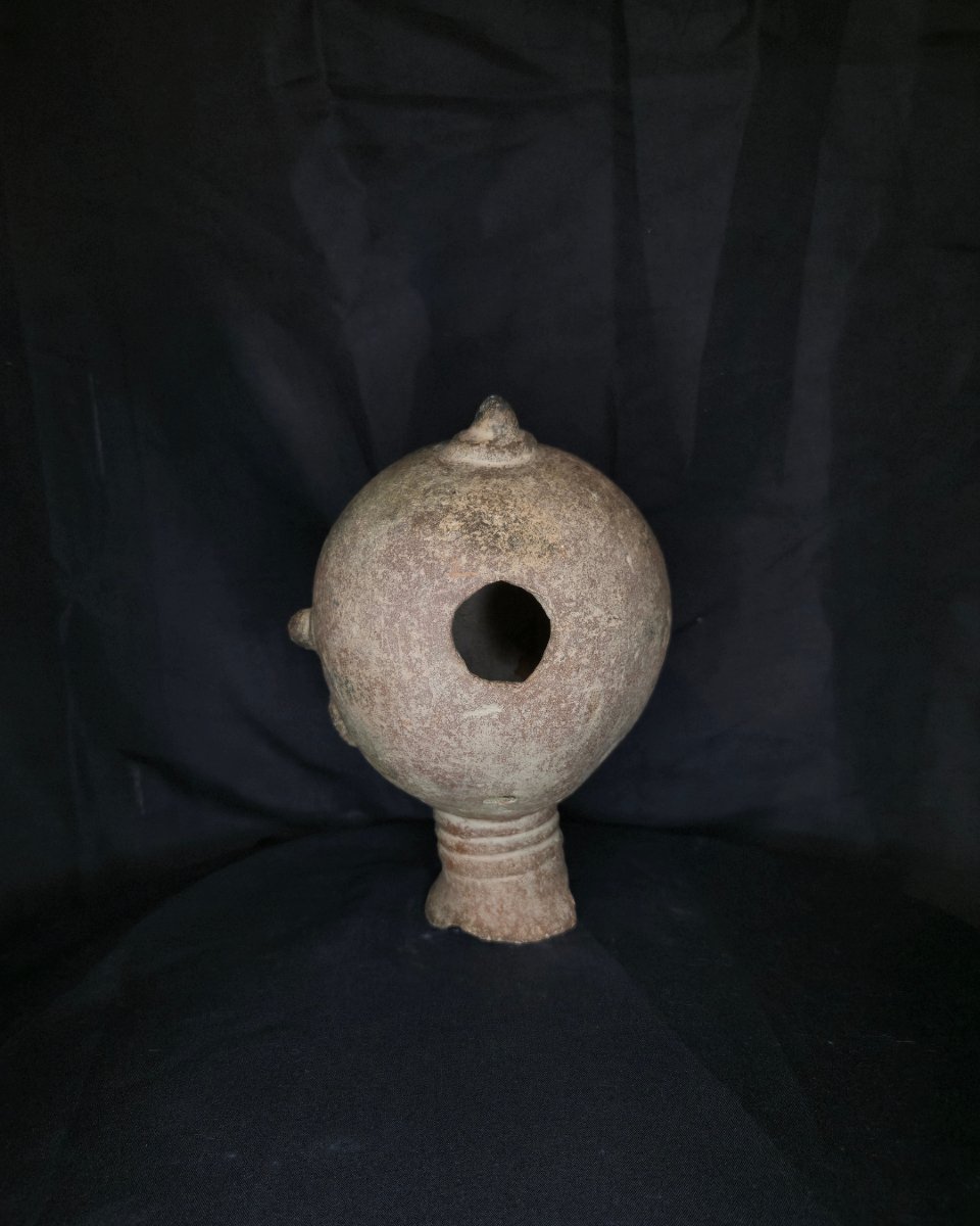 Sculpture de tête anthropomorphe - Art tribal ancien - Début XXe siècle-photo-3