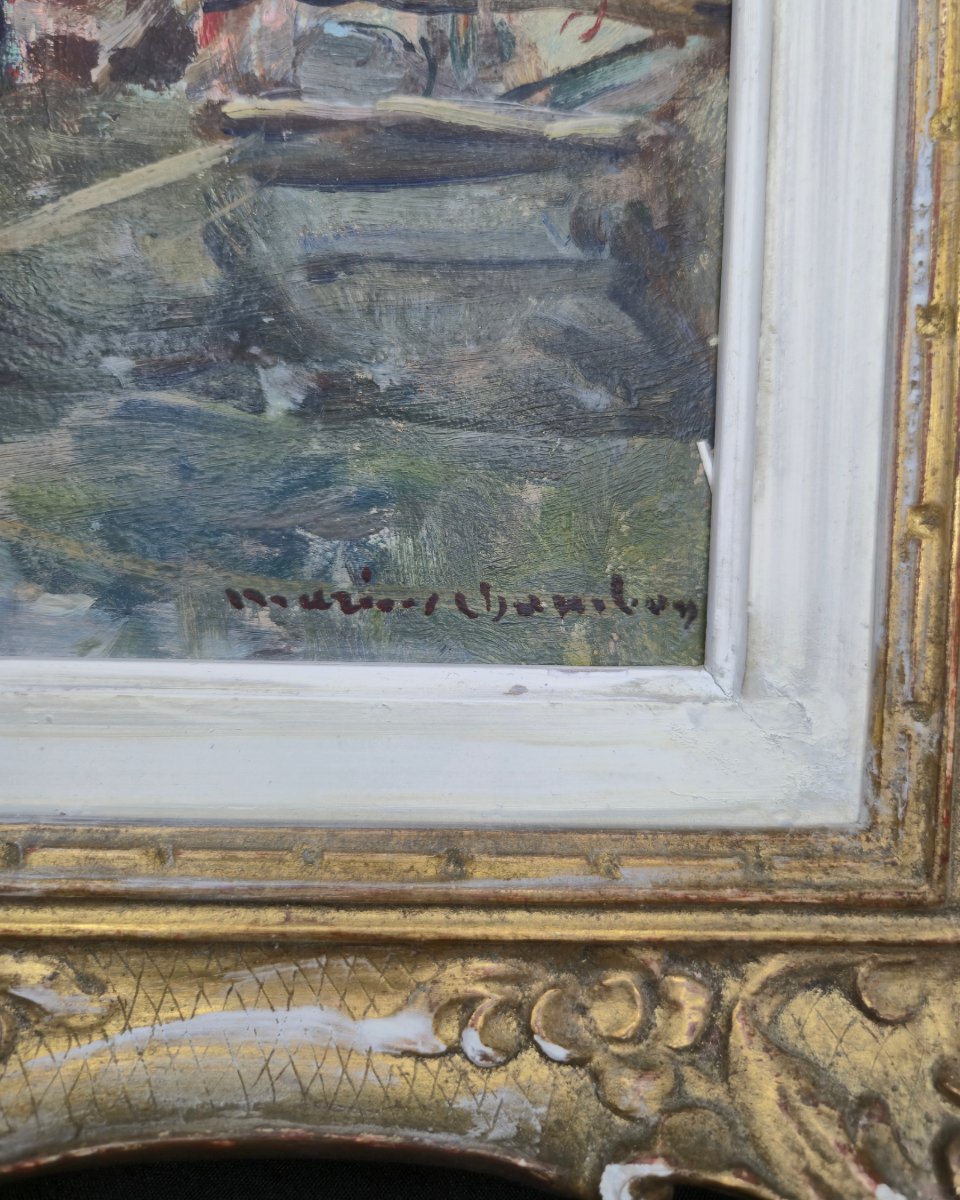 Oil Painting On Panel, Signed Marius Chambon - Early 20th Century-photo-2
