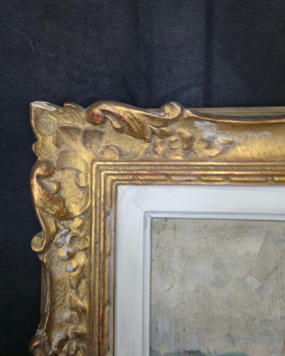 Oil Painting On Panel, Signed Marius Chambon - Early 20th Century-photo-3