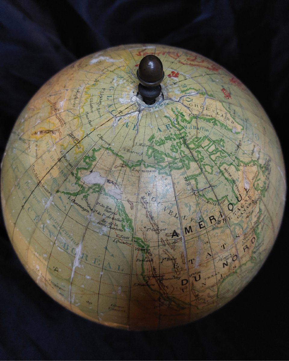 Antique Terrestrial Globe By J. Lebegue & Cie Paris - Late 19th Century-photo-2