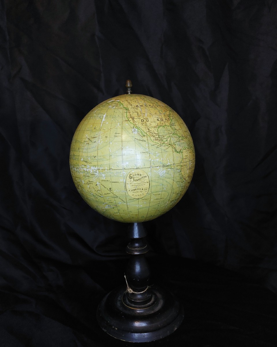 Antique Terrestrial Globe By J. Lebegue & Cie Paris - Late 19th Century