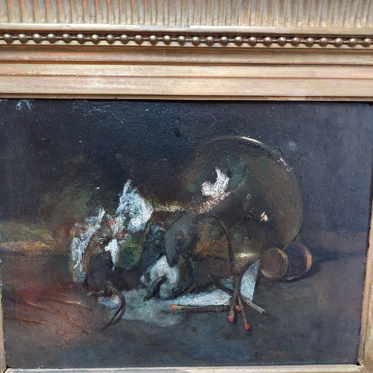 Huile sur panneau 19ème -photo-3