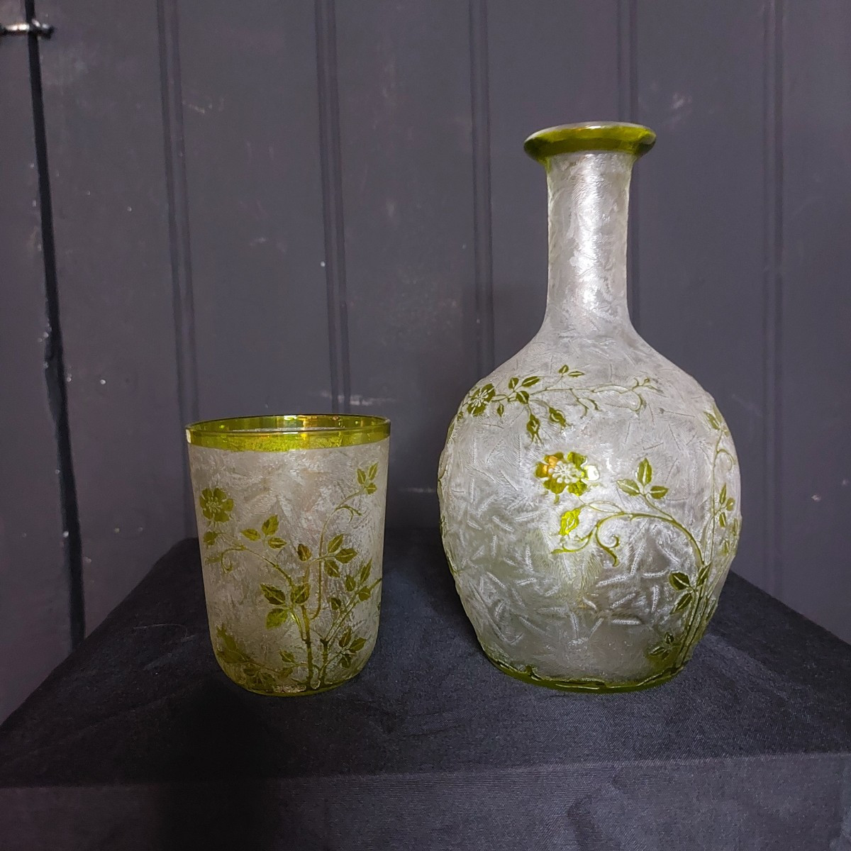 Garniture de toilette baccarat 20ème -photo-2