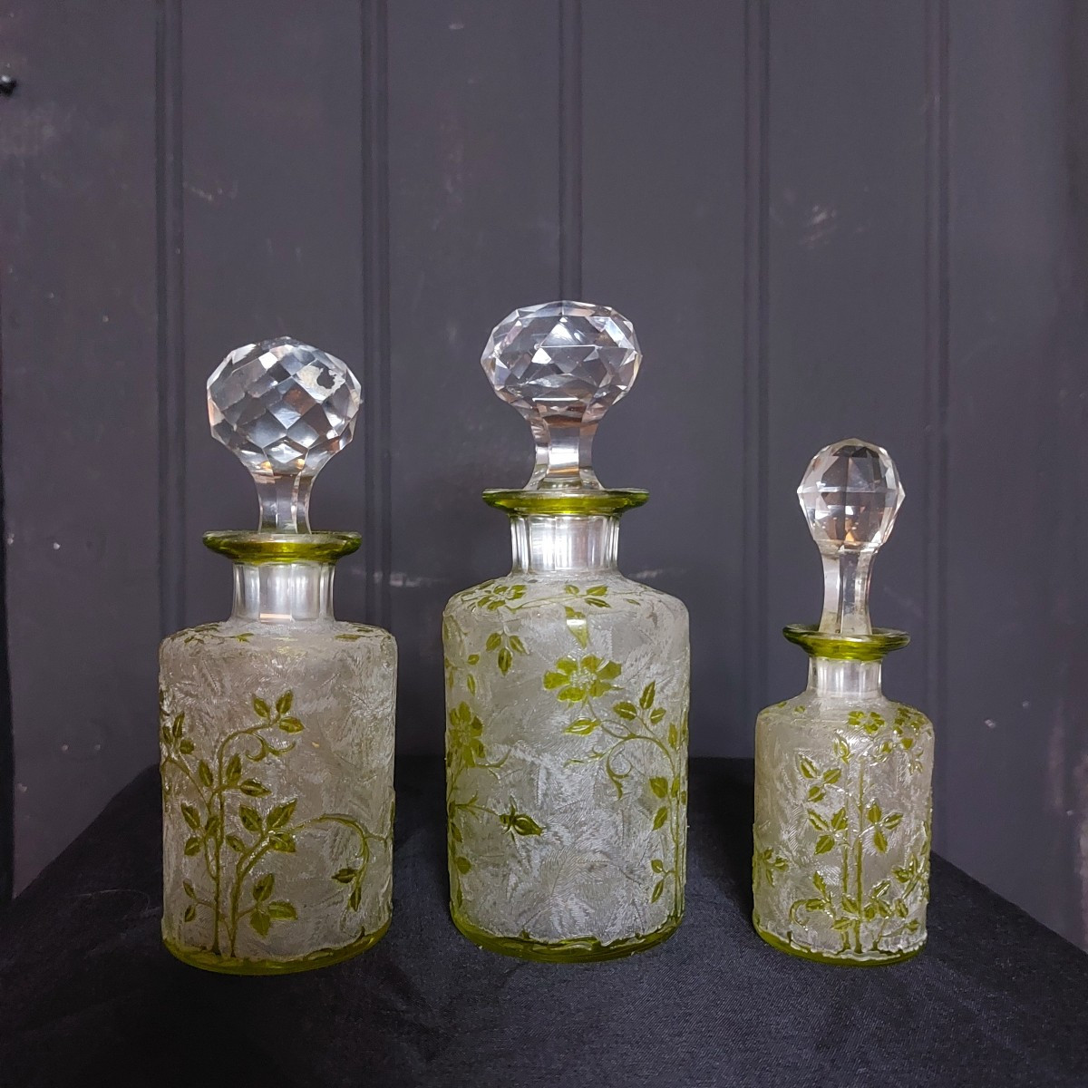 Garniture de toilette baccarat 20ème 