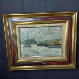 Oil On Panel Fernand Herbo 20th Century