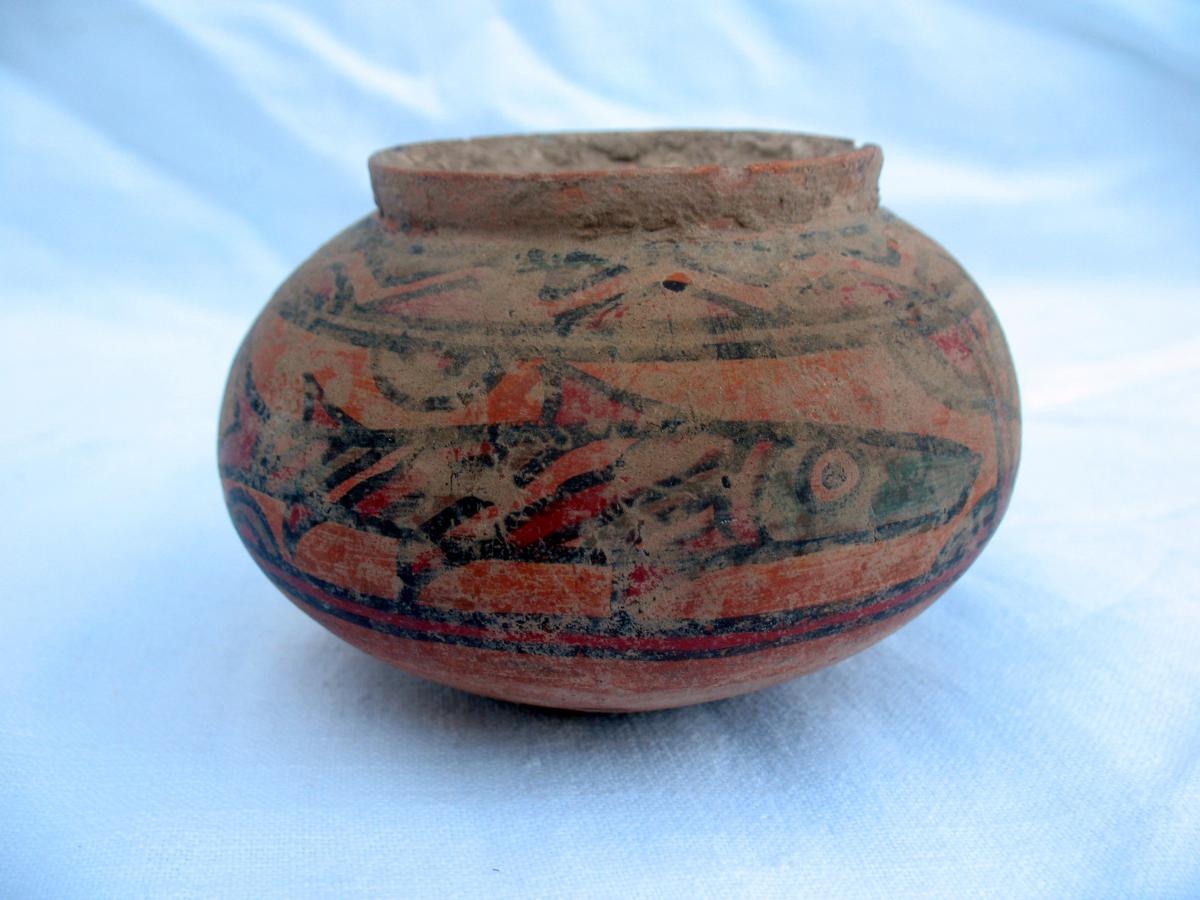 Ancient Pottery From The Valley Of The Indus. Decor For Fish. Prior To 2500 Jc
