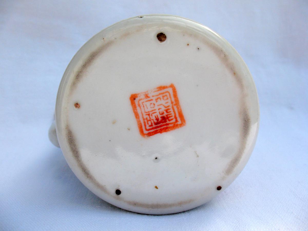 Verseuse en porcelaine de Chine. Décor polychrome. XVIIIème siècle-photo-6