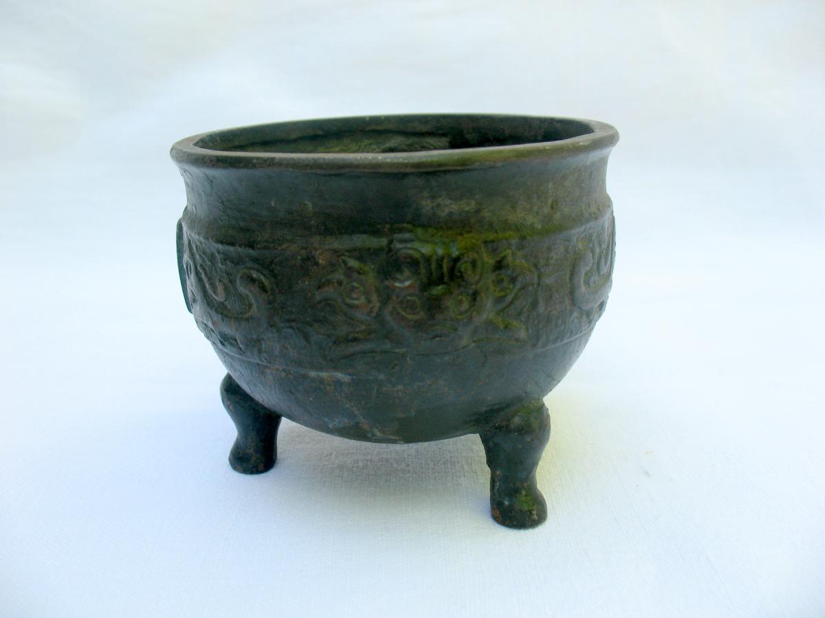 Shang Or Zhou Style Bronze Ritual Vase, China XIXth Century-photo-2