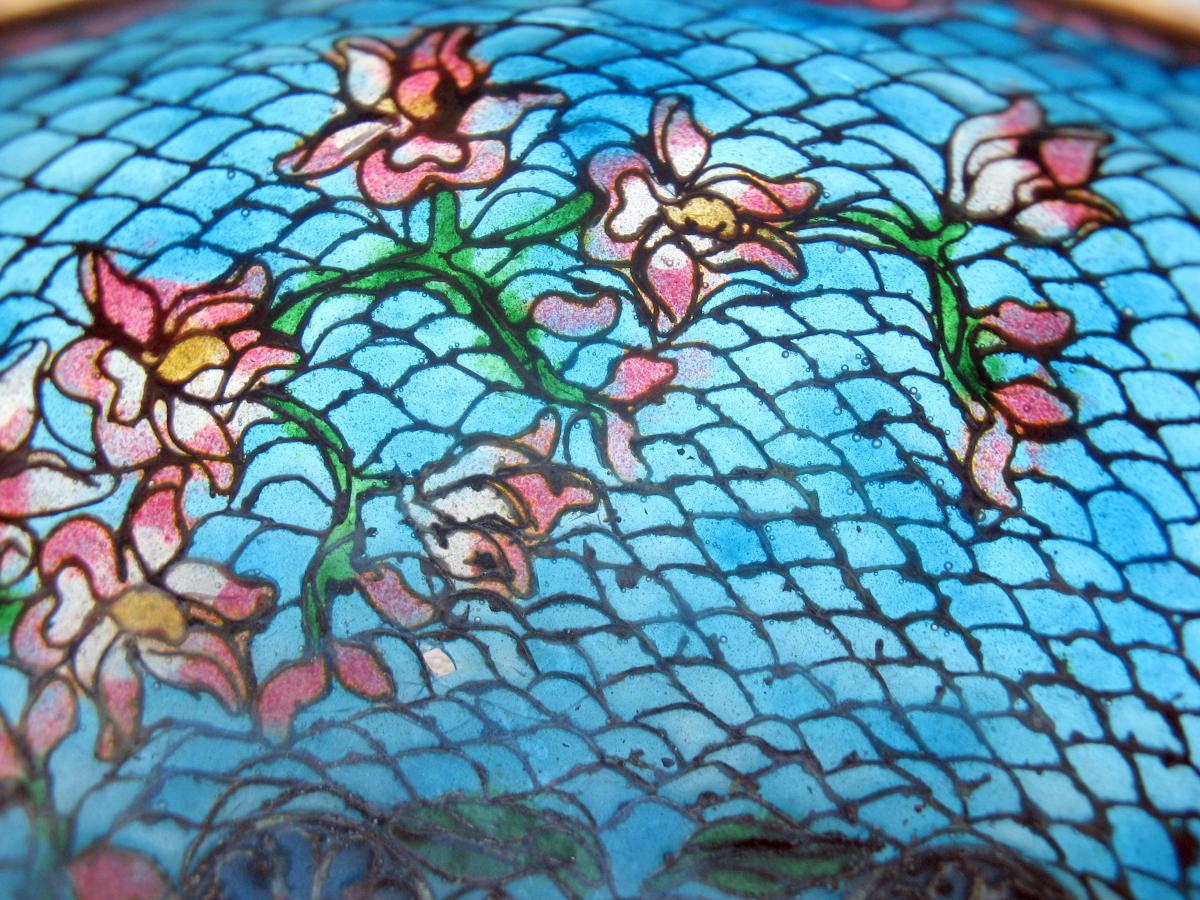 Cup On Feet In Cloisonne Glass Stained Glass Way. China, About 1900-photo-1