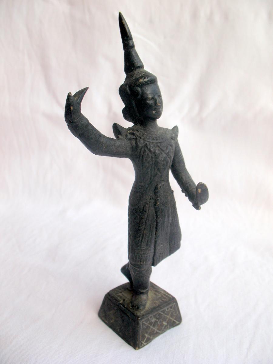 Bronze Apsara Dancer. Khmer Empire, Cambodia, Nineteenth-photo-3