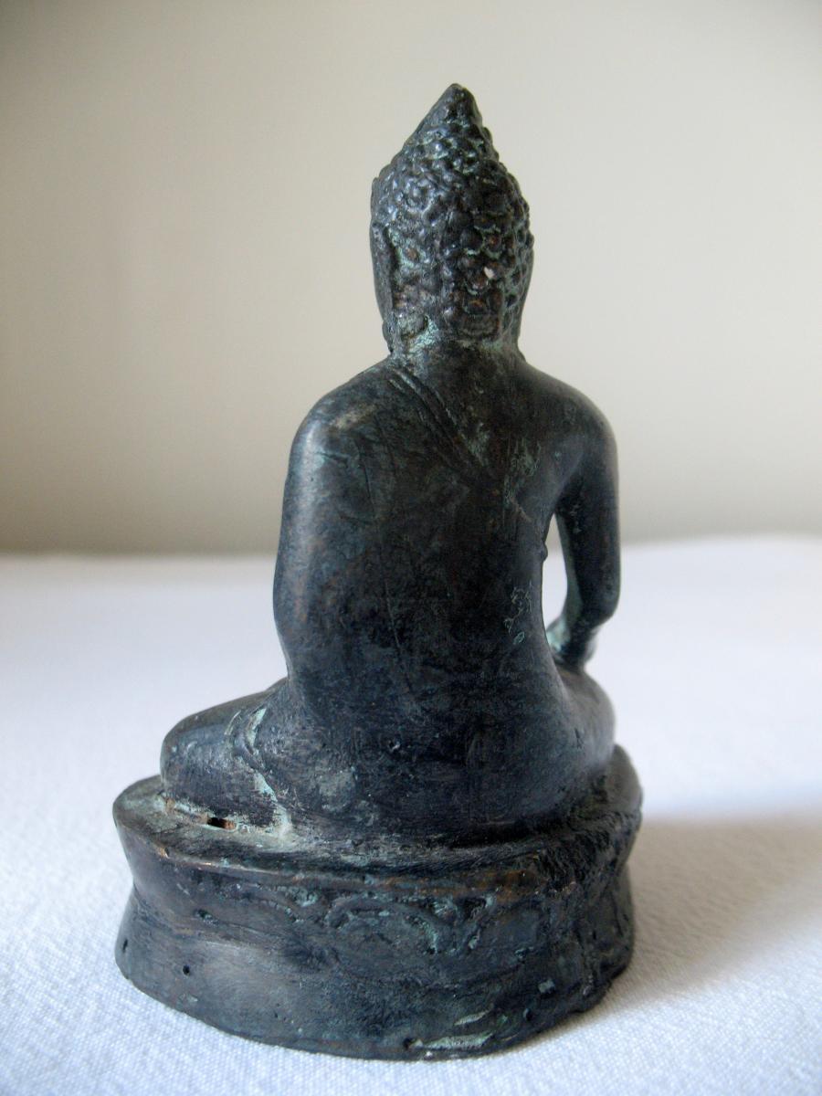 Bronze Buddha Sitting In Lotus Position. Burma Or Laos, Eighteenth-photo-1