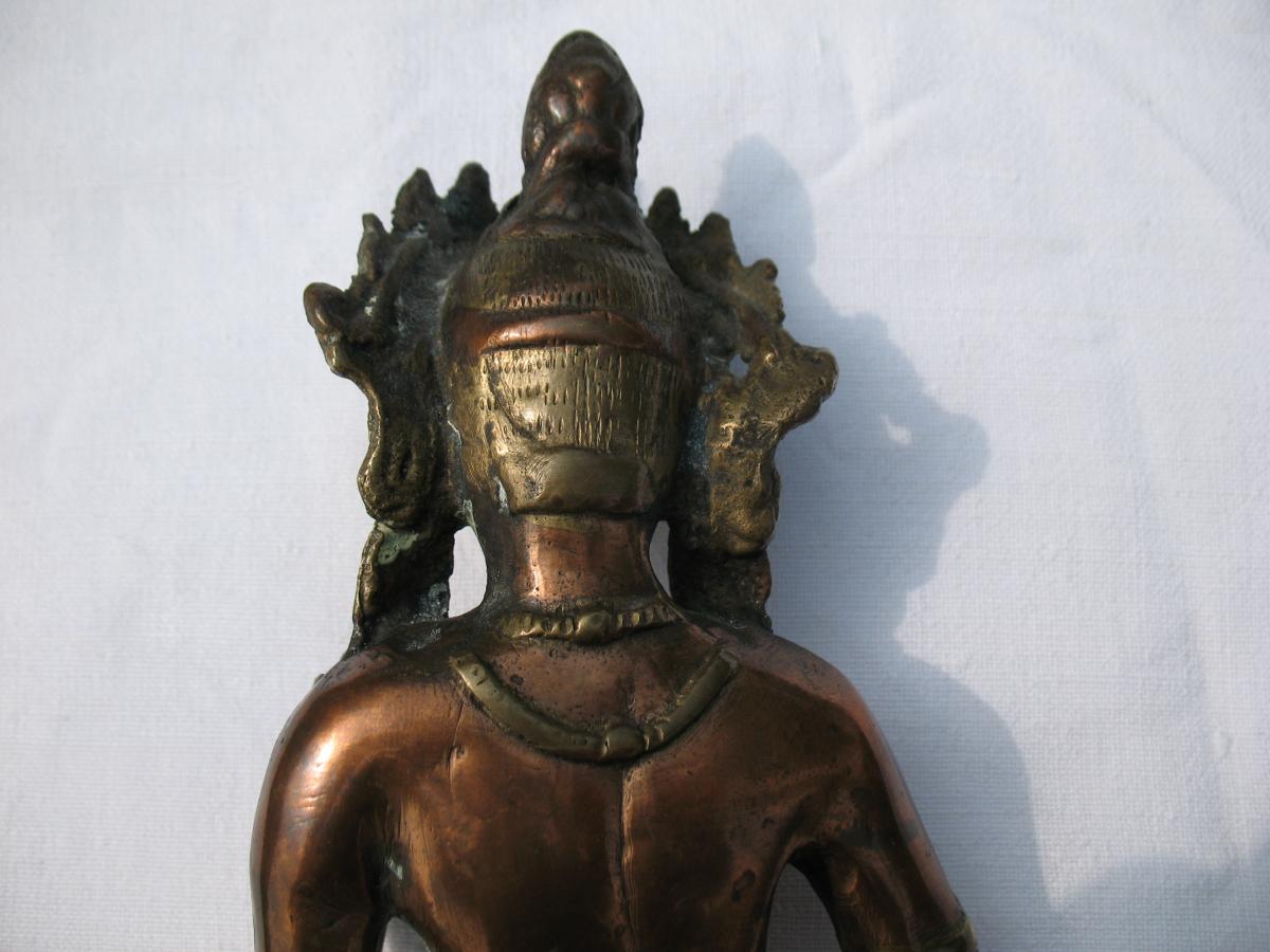 Tara Verte Debout En Bronze . Nepal-photo-2