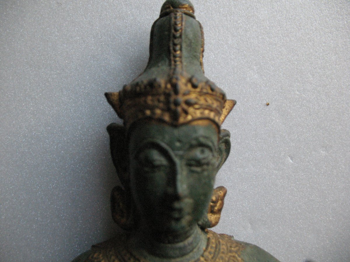 Statue En Bronze Apsara Musicien Debut XXeme-photo-4