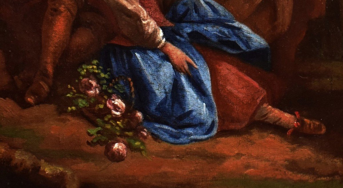 Baron, French School Of The Nineteenth Galante Scene, Oil On Canvas-photo-2