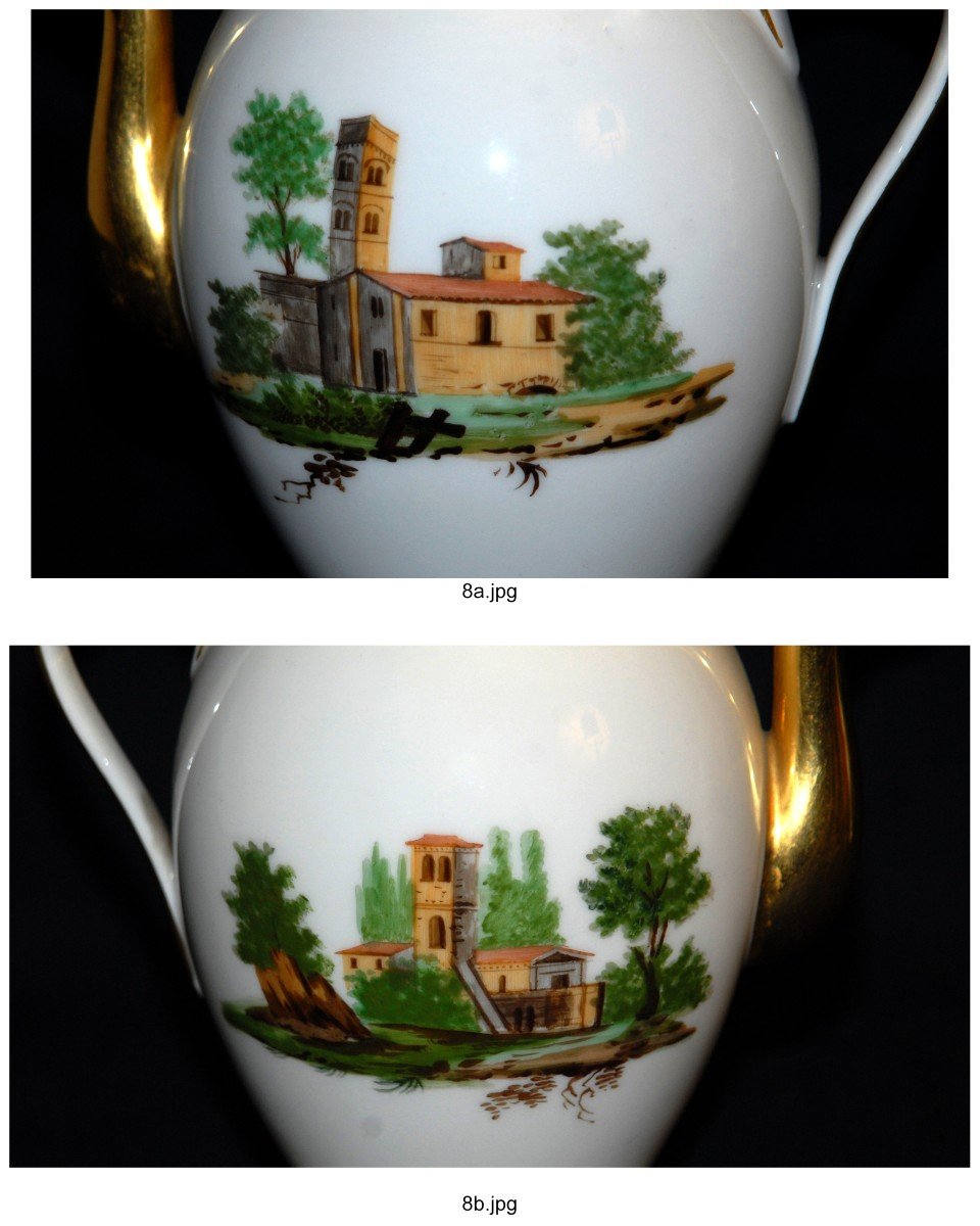 Paris Or Limoges Porcelain Coffee Pot Or Jug, Restoration Period, Circa 1820.-photo-4