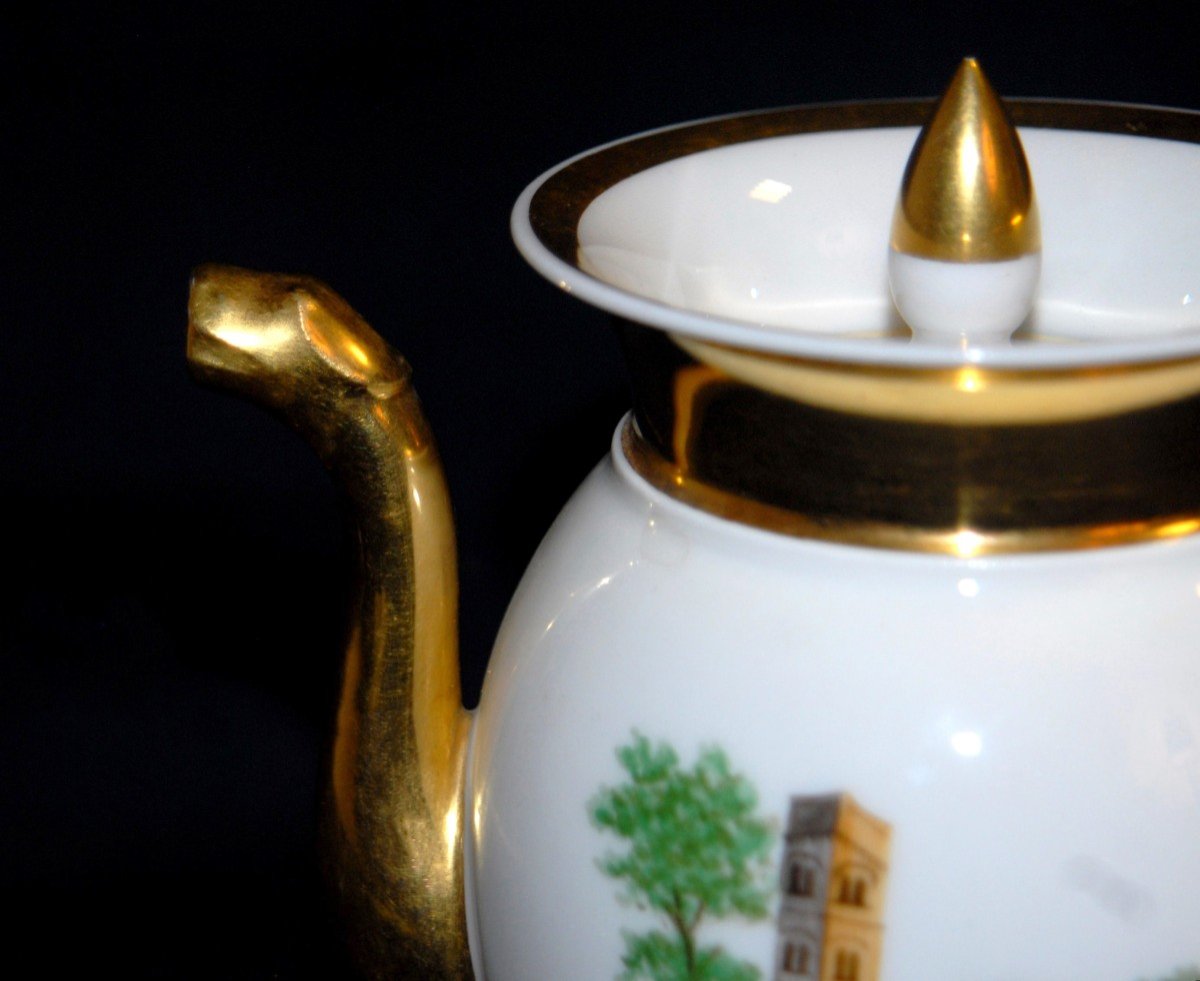 Paris Or Limoges Porcelain Coffee Pot Or Jug, Restoration Period, Circa 1820.-photo-6
