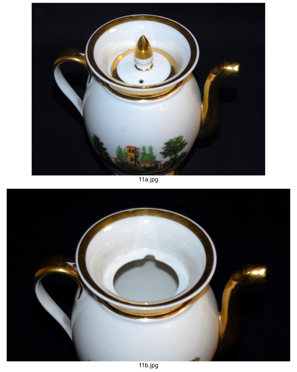 Paris Or Limoges Porcelain Coffee Pot Or Jug, Restoration Period, Circa 1820.-photo-7
