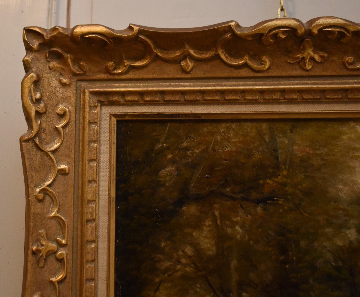 Paul Armandi, XIXe , Tableau De l&#039; &eacute;cole De Barbizon , Paysage Lacustre, Bord De Rivi&egrave;re, -photo-3