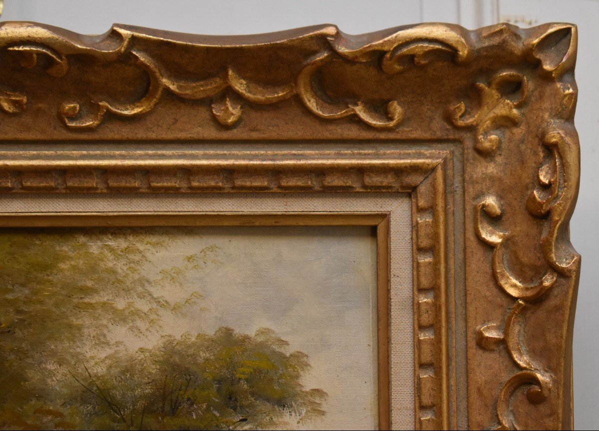 Paul Armandi, XIXe , Tableau De l&#039; &eacute;cole De Barbizon , Paysage Lacustre, Bord De Rivi&egrave;re, -photo-4