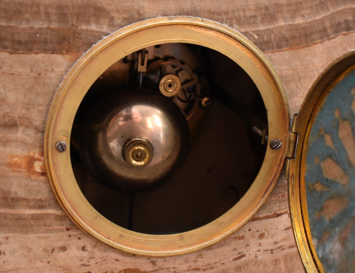 Onyx Pendulum, Napoleon III Period, Mantel Clock-photo-4
