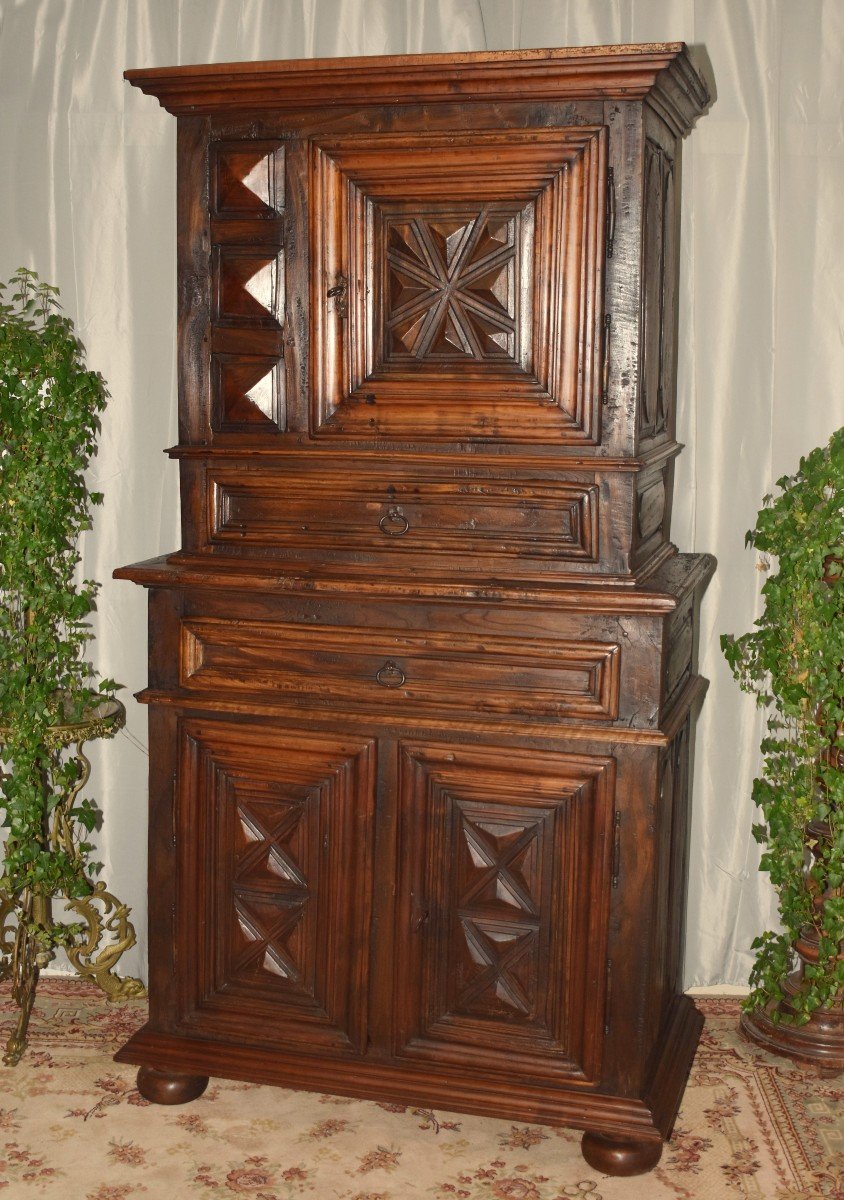 Louis XIII Style Standing Man, Cabinet From The End Of The 17th Century, Double Body.-photo-2