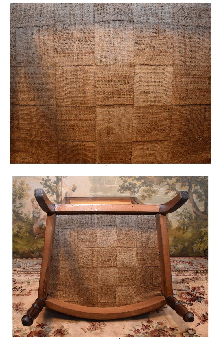 Berg&egrave;re Empire En Acajou  , Pieds Jacob,  D&eacute;cor  De Palmettes Et Chapiteaux Palmiformes. grand fauteuil -photo-8