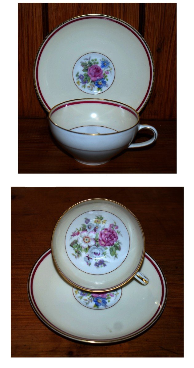Charles Arhenfeld Limoges, Coffee Or Tea Service And Fruit Or Cream Service In Porcelain.-photo-4