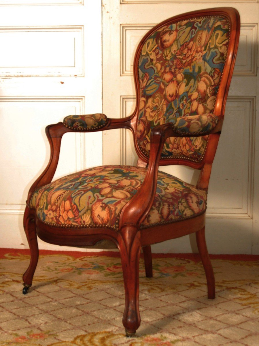 Paire De Fauteuils En Acajou, époque Louis Philippe , Dossier  Cabriolet Violoné , XIXème -photo-2