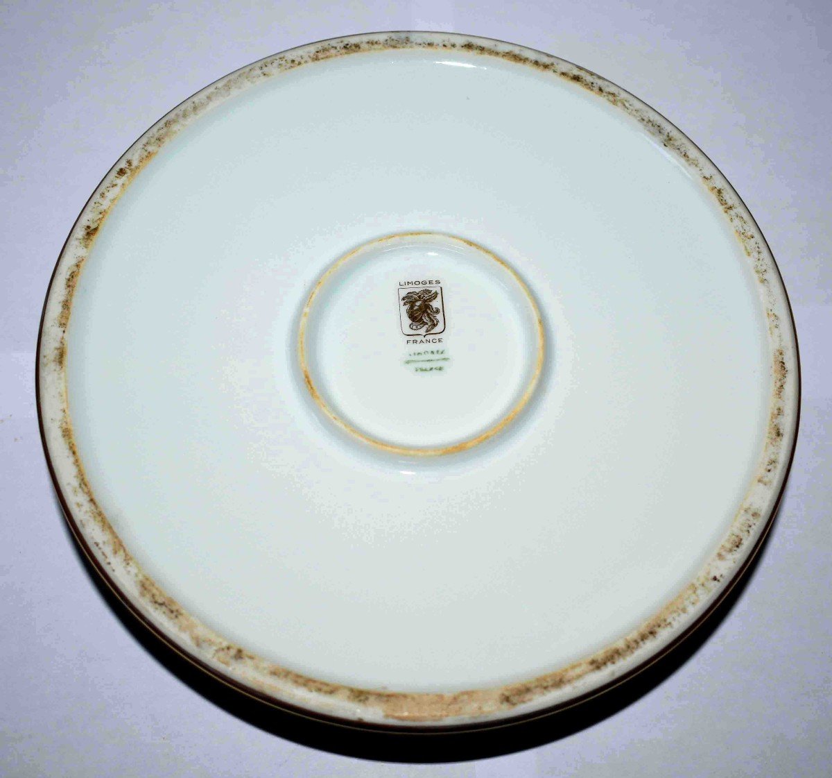 Limoges Porcelain Box, Furnace Blue Bonbonniere, Double Inlay And Gold Paste-photo-8