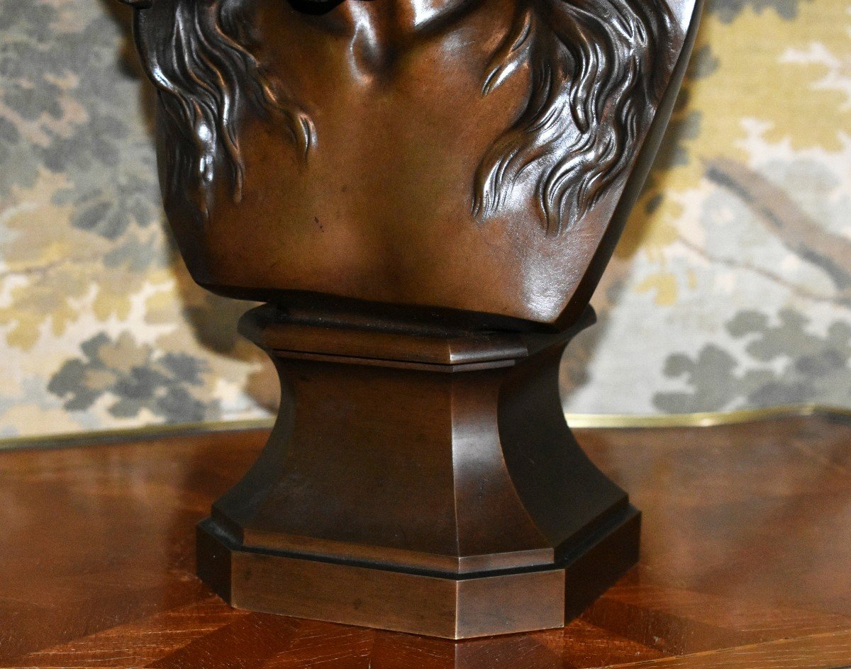 François Rude , Buste En Bronze,  Sculpture Tête Du Christ et sa  Couronne d'épines  , cachet du fondeur Charles Fumière - Thiebaut Frères-photo-6