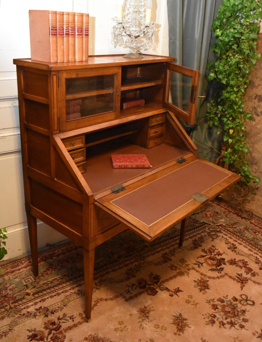 Sloping Office And Tier, High Glazed, Small Two-leaf Showcase, Directoire Style.-photo-3