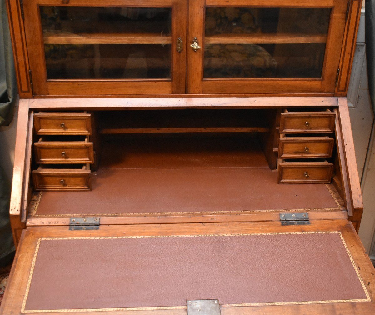 Sloping Office And Tier, High Glazed, Small Two-leaf Showcase, Directoire Style.-photo-3