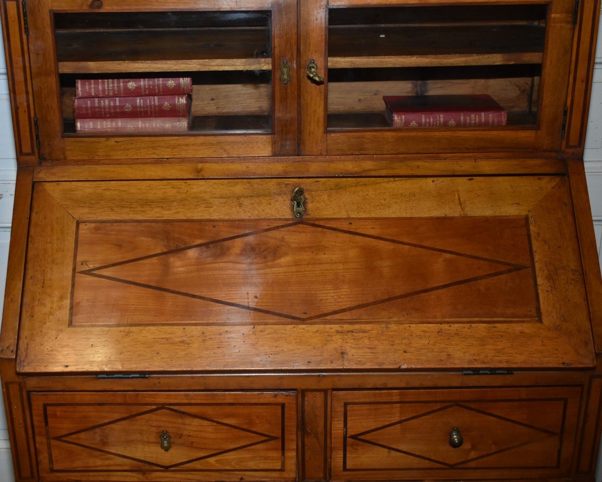 Sloping Office And Tier, High Glazed, Small Two-leaf Showcase, Directoire Style.-photo-6