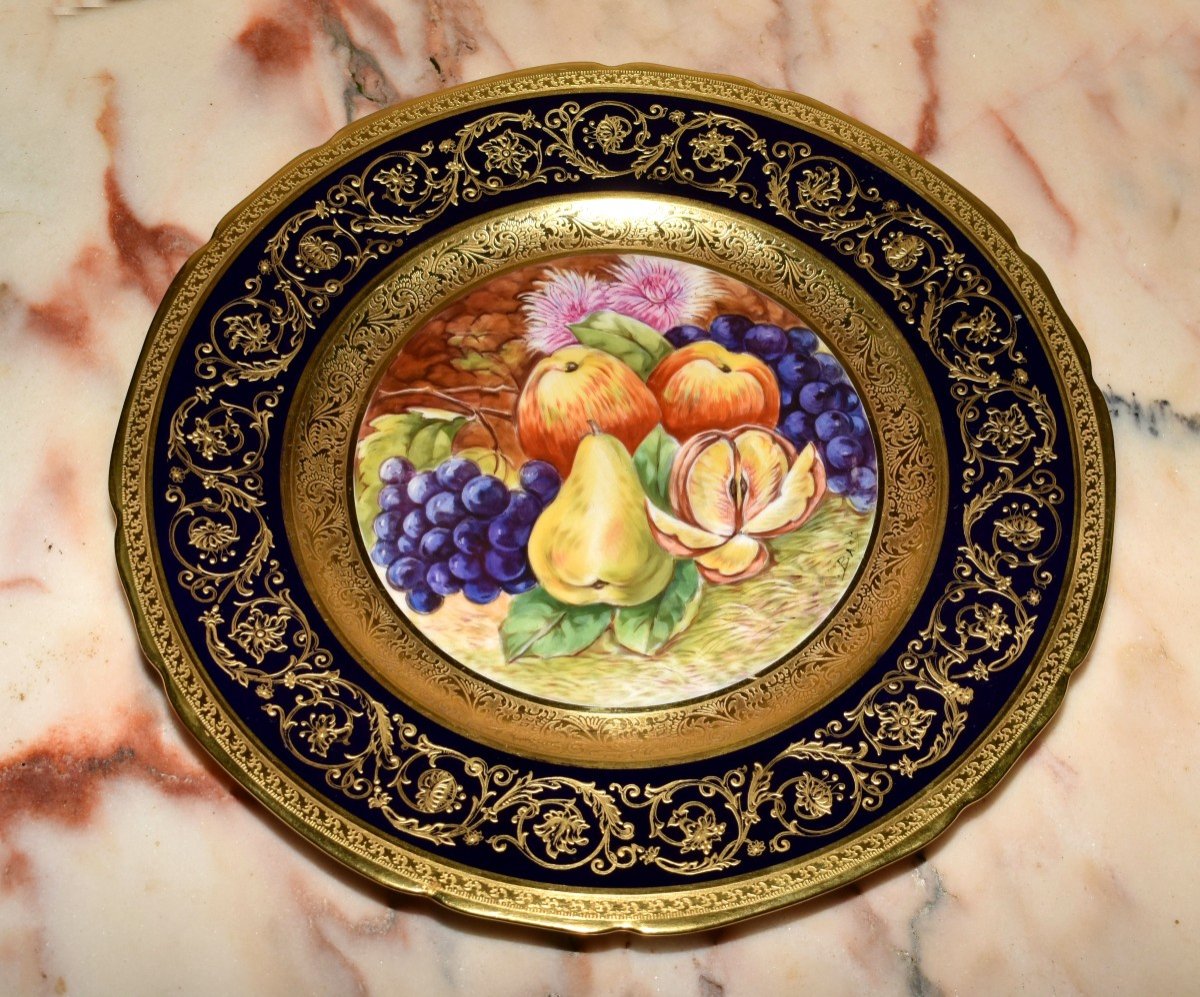 Pair Of Decorative Plates With Hand-painted Decor, Gold Inlay And Gold Paste Relief; -photo-4