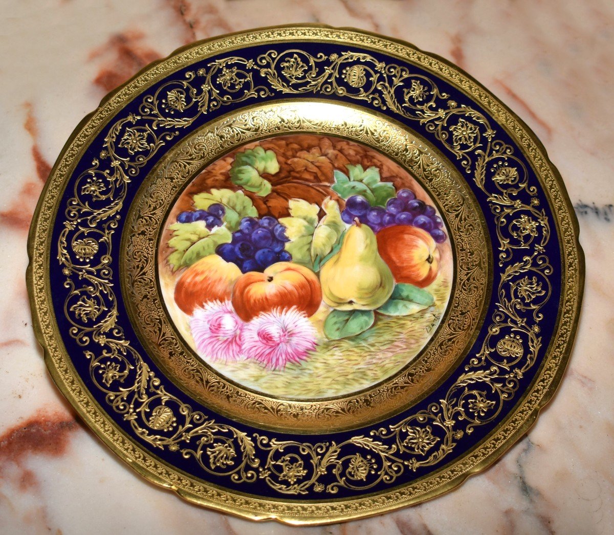 Pair Of Decorative Plates With Hand-painted Decor, Gold Inlay And Gold Paste Relief; -photo-1