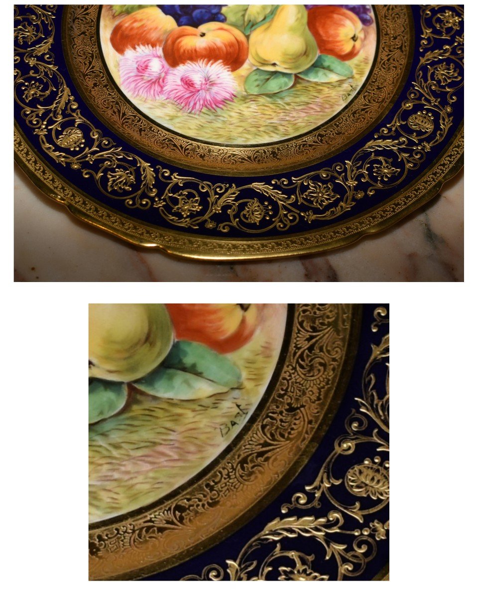 Pair Of Decorative Plates With Hand-painted Decor, Gold Inlay And Gold Paste Relief; -photo-7
