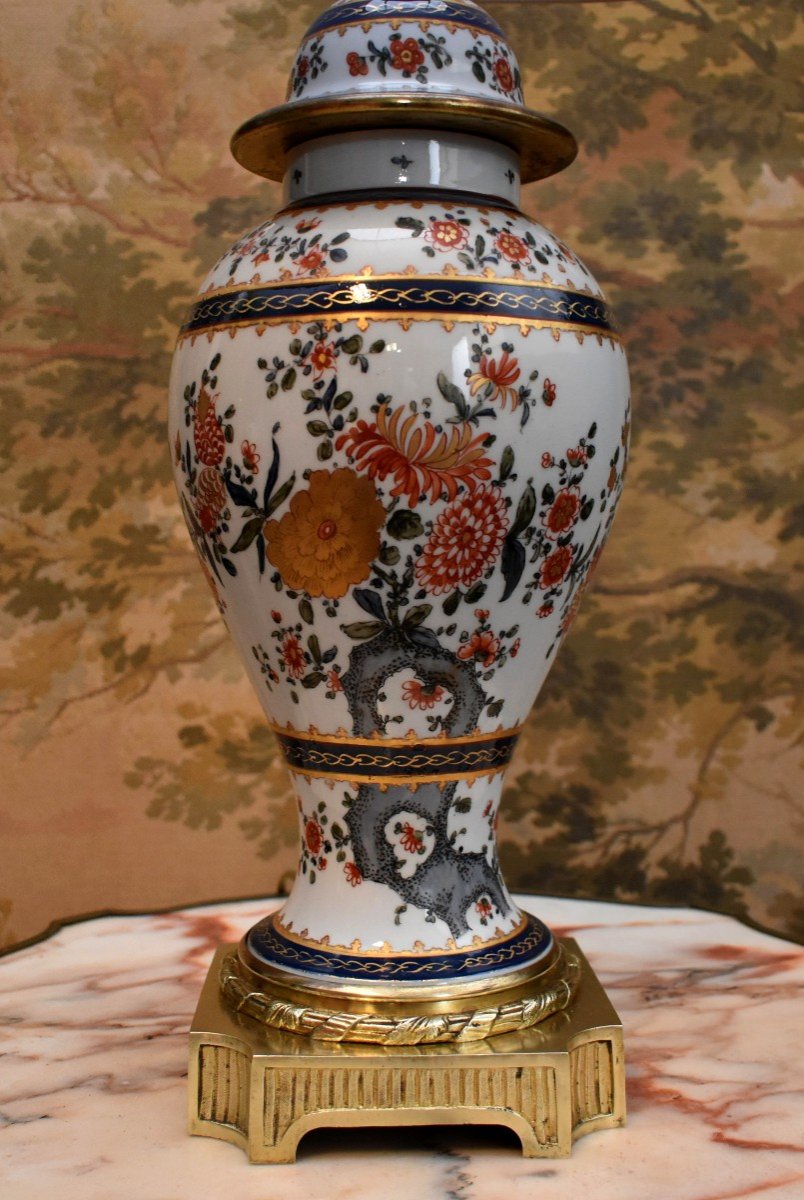 Samson , Lampe  Décor  Au Gout De La Chine, Grand Pied De Lampe En Porcelaine De Paris,  -photo-4