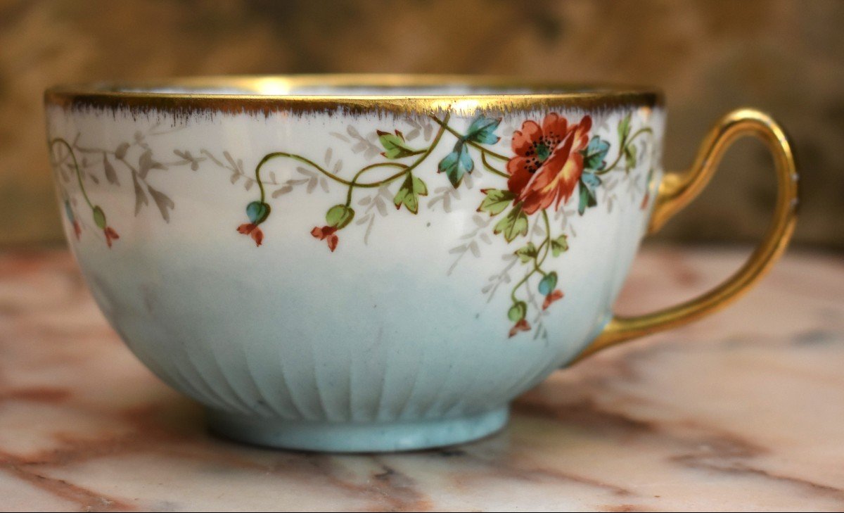 L. Buisson. Large Limoges Porcelain Cup And Saucer, Breakfast Tea, Chocolate -photo-4