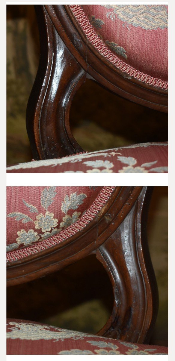Fauteuil d'époque Louis XVI à Dossier Médaillon , bois naturel , Garniture Refaite,   XVIIIème -photo-3