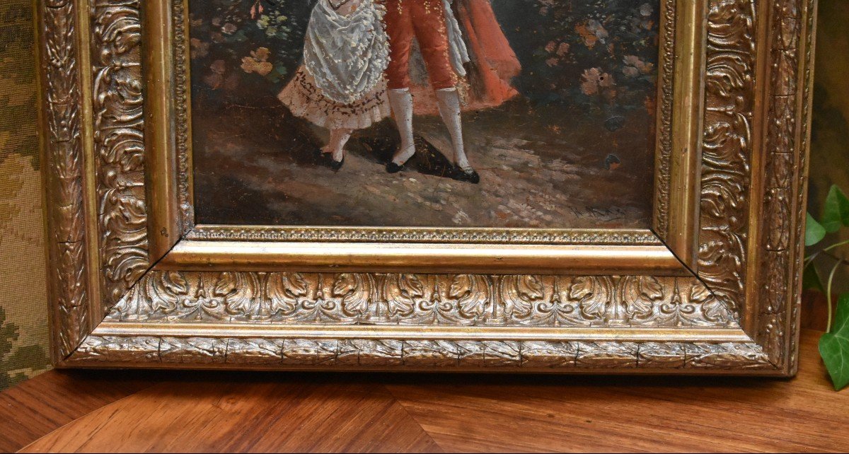 Galante Scene Painting Toreador In Costume And Señorita -photo-4