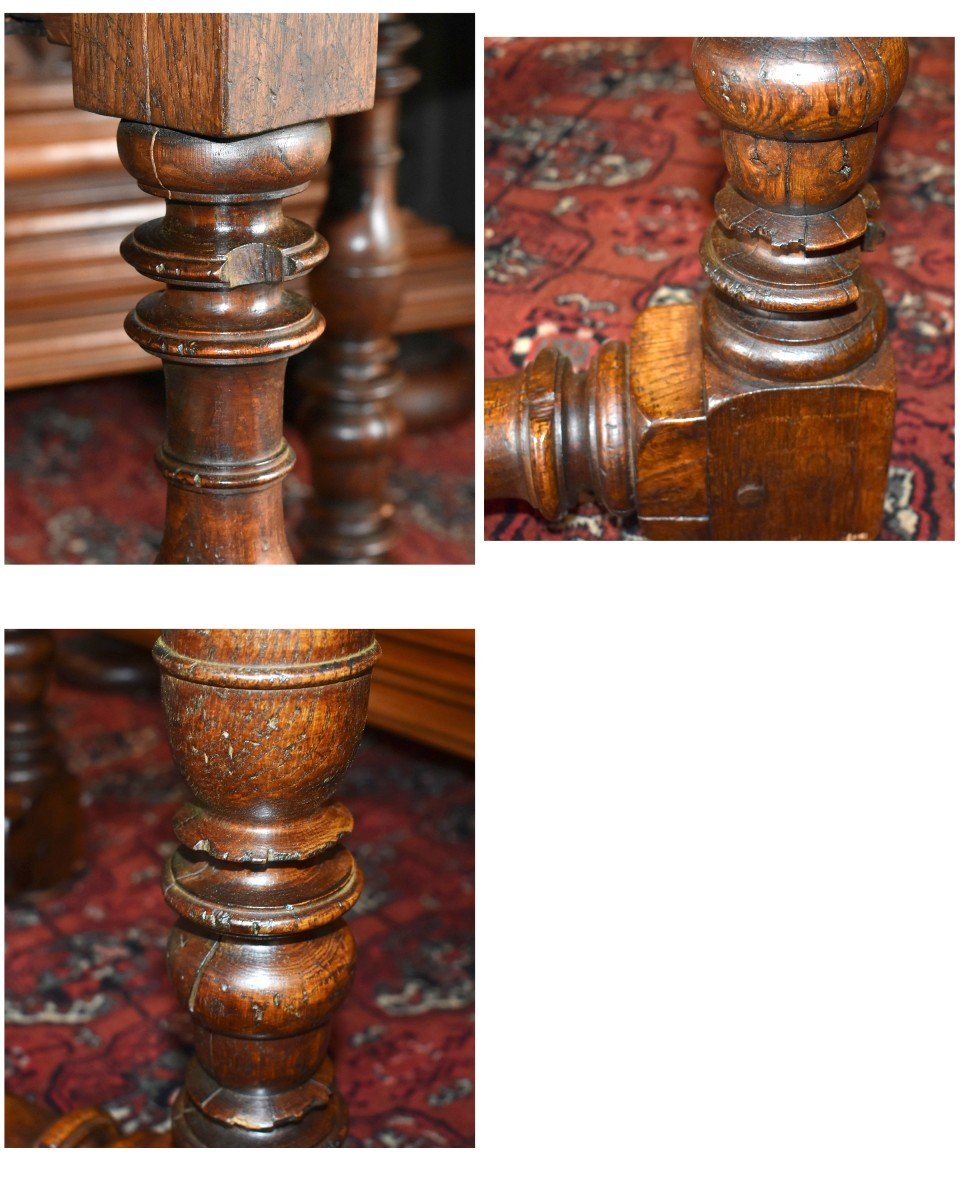 Oval Table, Middle Pedestal Table, Louis XIII - Louis XIV Style, Dining Room, Oak.-photo-8