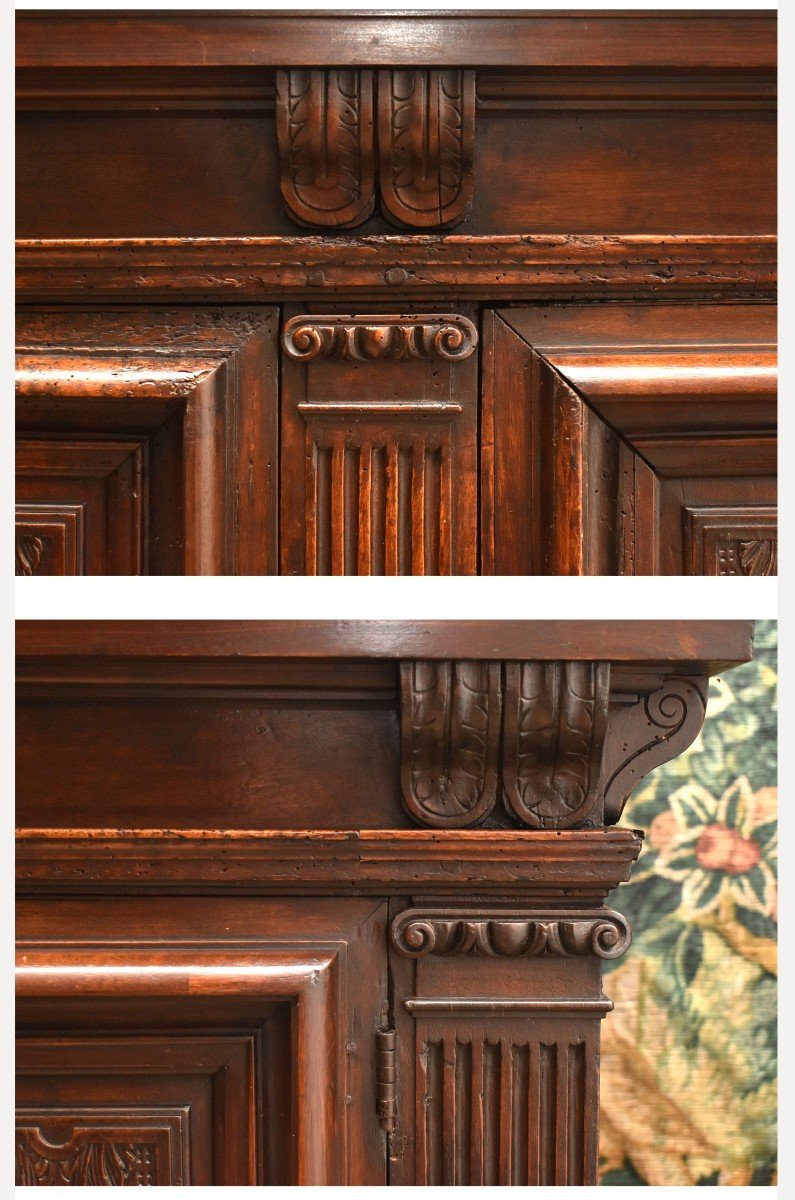 Renaissance Credenza With Pilasters, Corinthian Columns And Capitals, Louis XIII Cabinet Dresser-photo-5