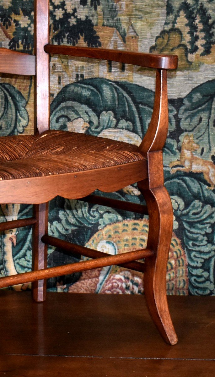 Fauteuil d'Enfant ,  Rare Petit Siège rustique  En Paille -photo-5