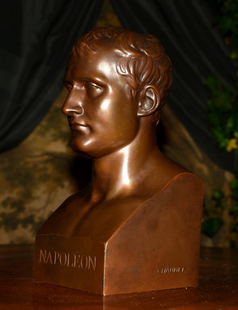 Bust Of Napoleon I In Hermes, Bronze Statue By Barbedienne Founder After Chaudet, -photo-1