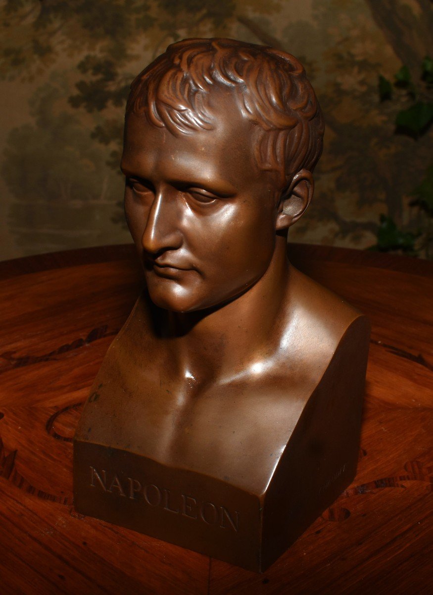 Bust Of Napoleon I In Hermes, Bronze Statue By Barbedienne Founder After Chaudet, -photo-4